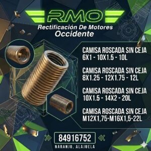 INSERTO DE CAMISA ROSCADA SIN CEJA
